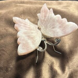 Beautiful Rose Quartz Butterfly Stone carving